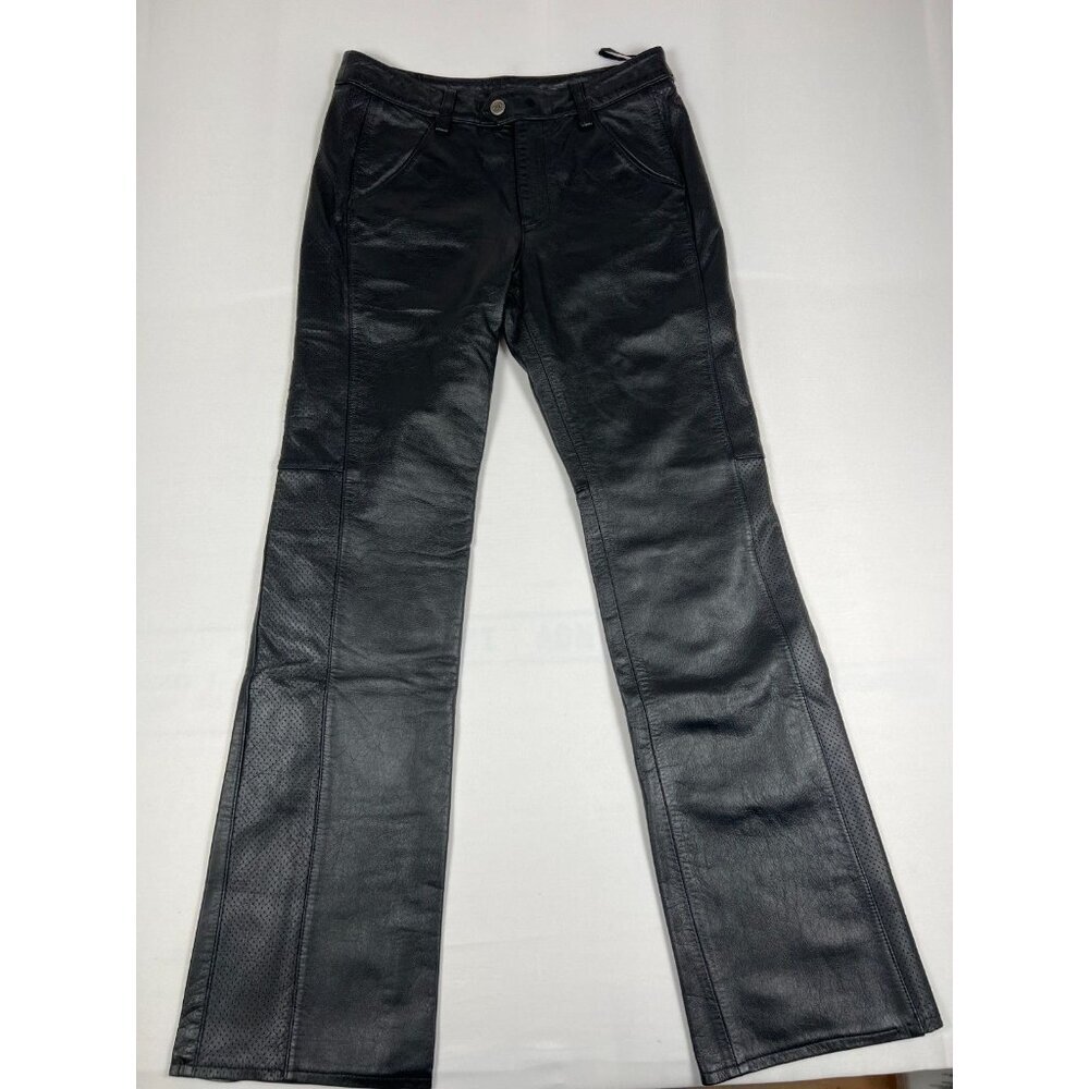 Harley-Davidson Women's 6 Black Leather Perforated Performance Pants